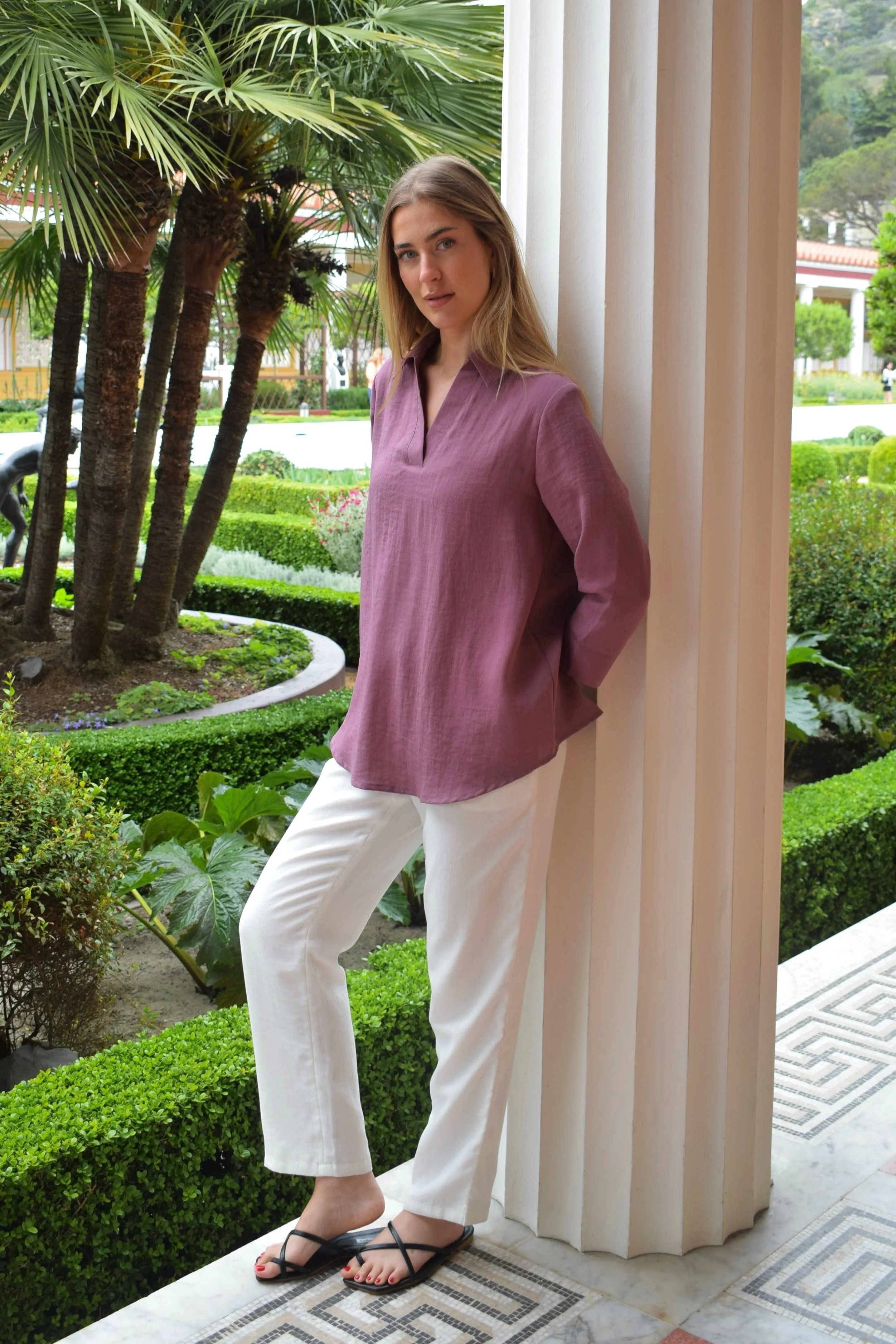 AA388 - Faith Linen Pullover Top