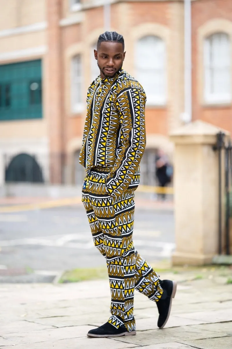 African Print Shirt in Mud Cloth