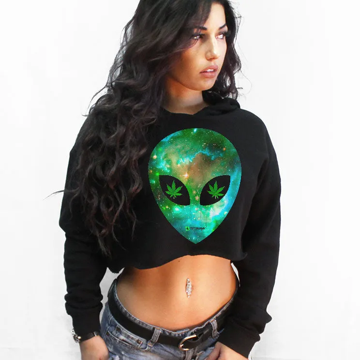 Alien Crop Top Hoodie