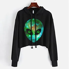 Alien Crop Top Hoodie