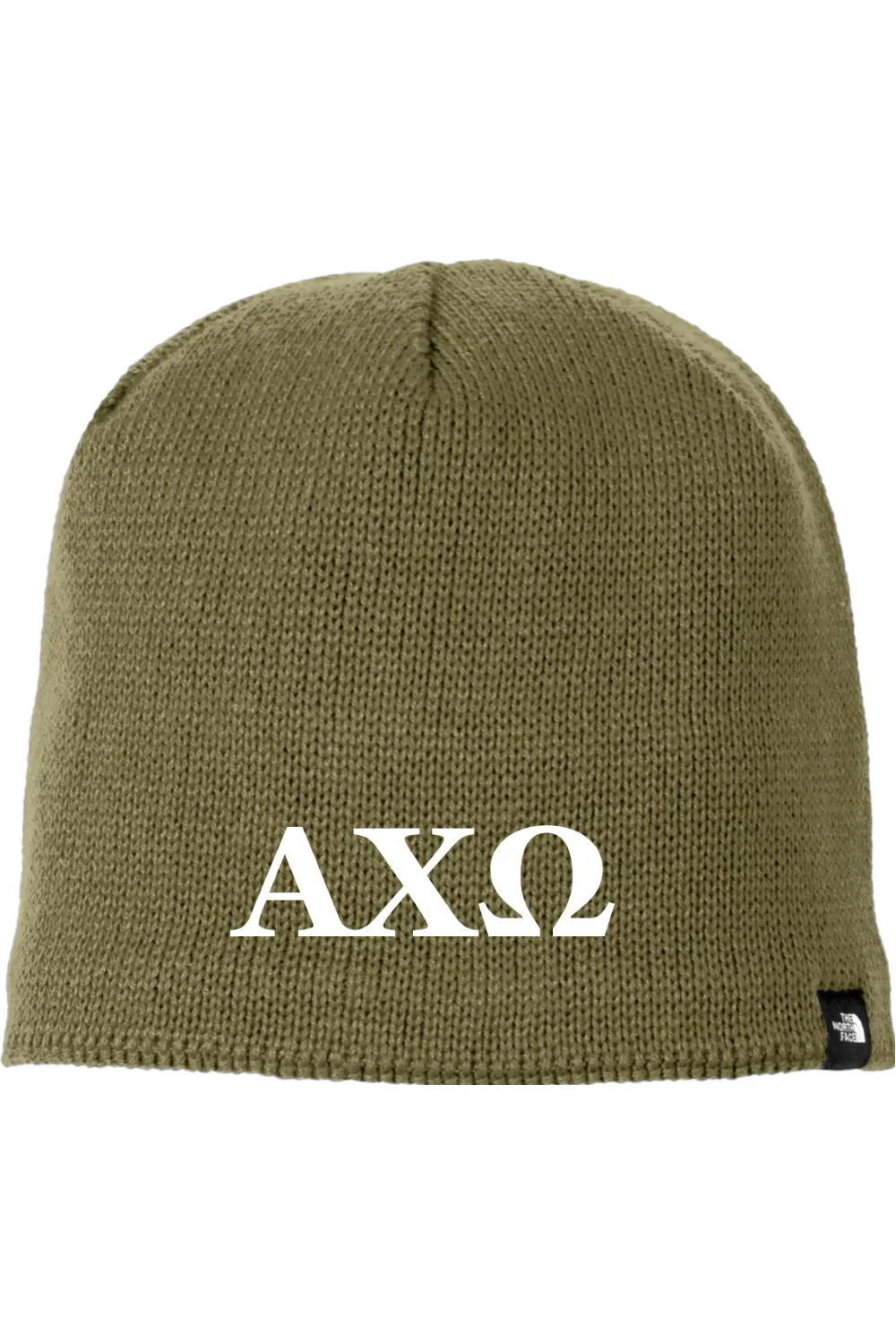 Alpha Chi Omega - North Face Mountain Beanie - White Embroidered Letters