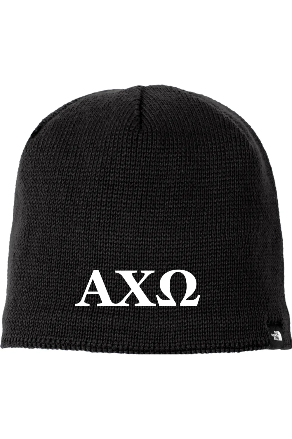 Alpha Chi Omega - North Face Mountain Beanie - White Embroidered Letters