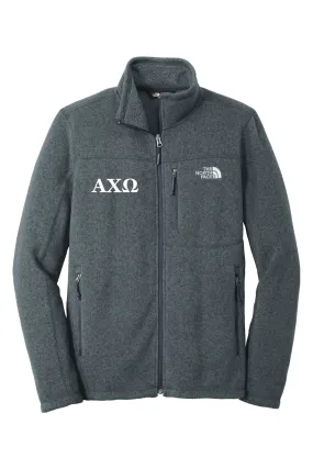 Alpha Chi Omega - North Face Sweater Fleece Jacket - White Embroidered Letters