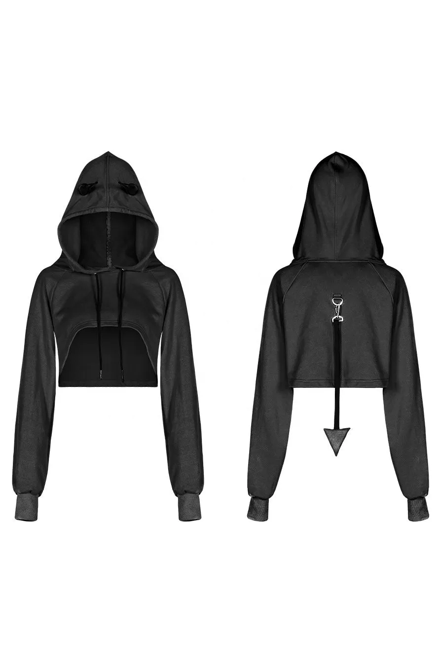 Bad Banshee Horns Cropped Hoodie