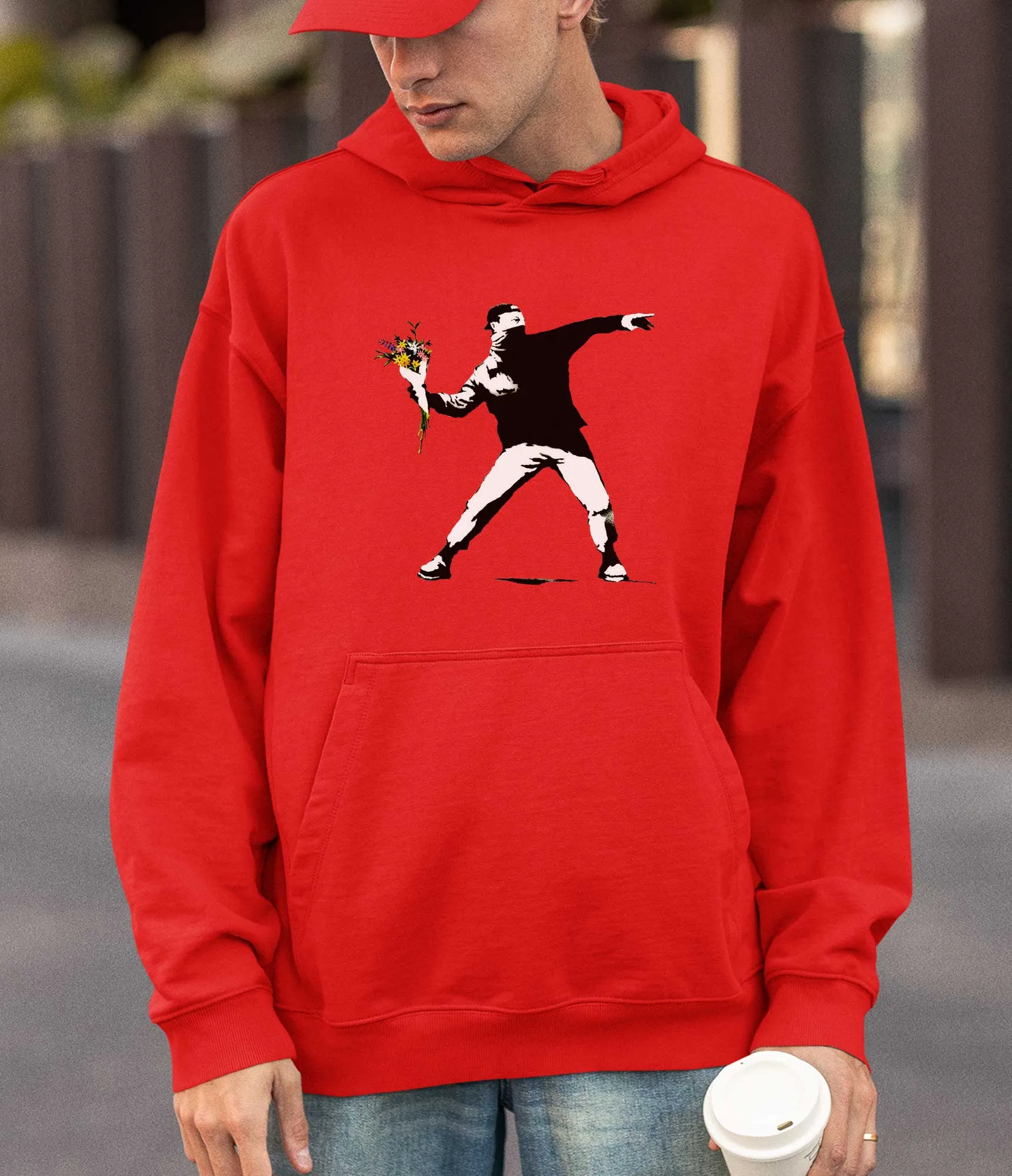 Banksy Hoodie - Flower Thrower