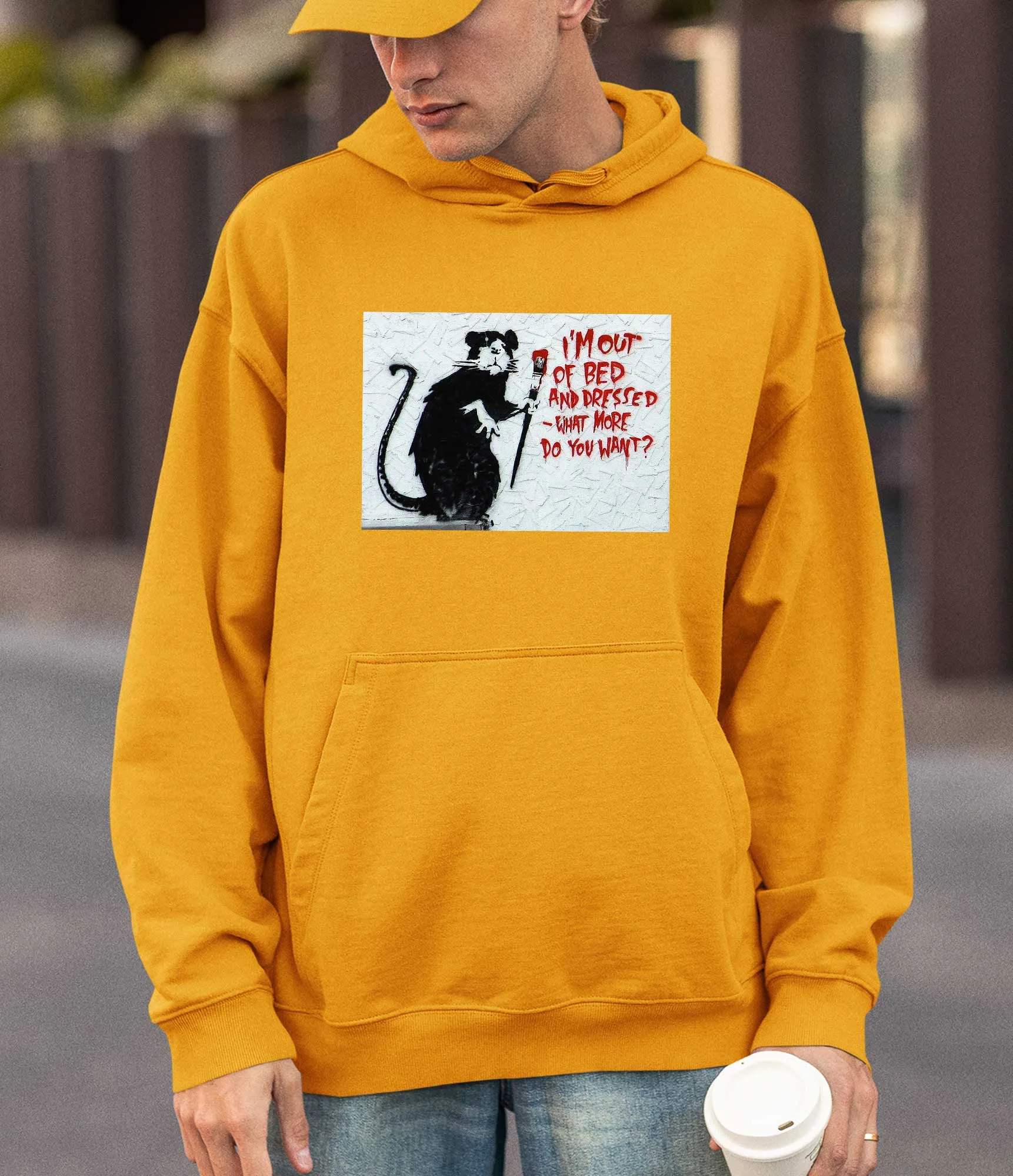 Banksy Hoodie -I'm Out of Bed