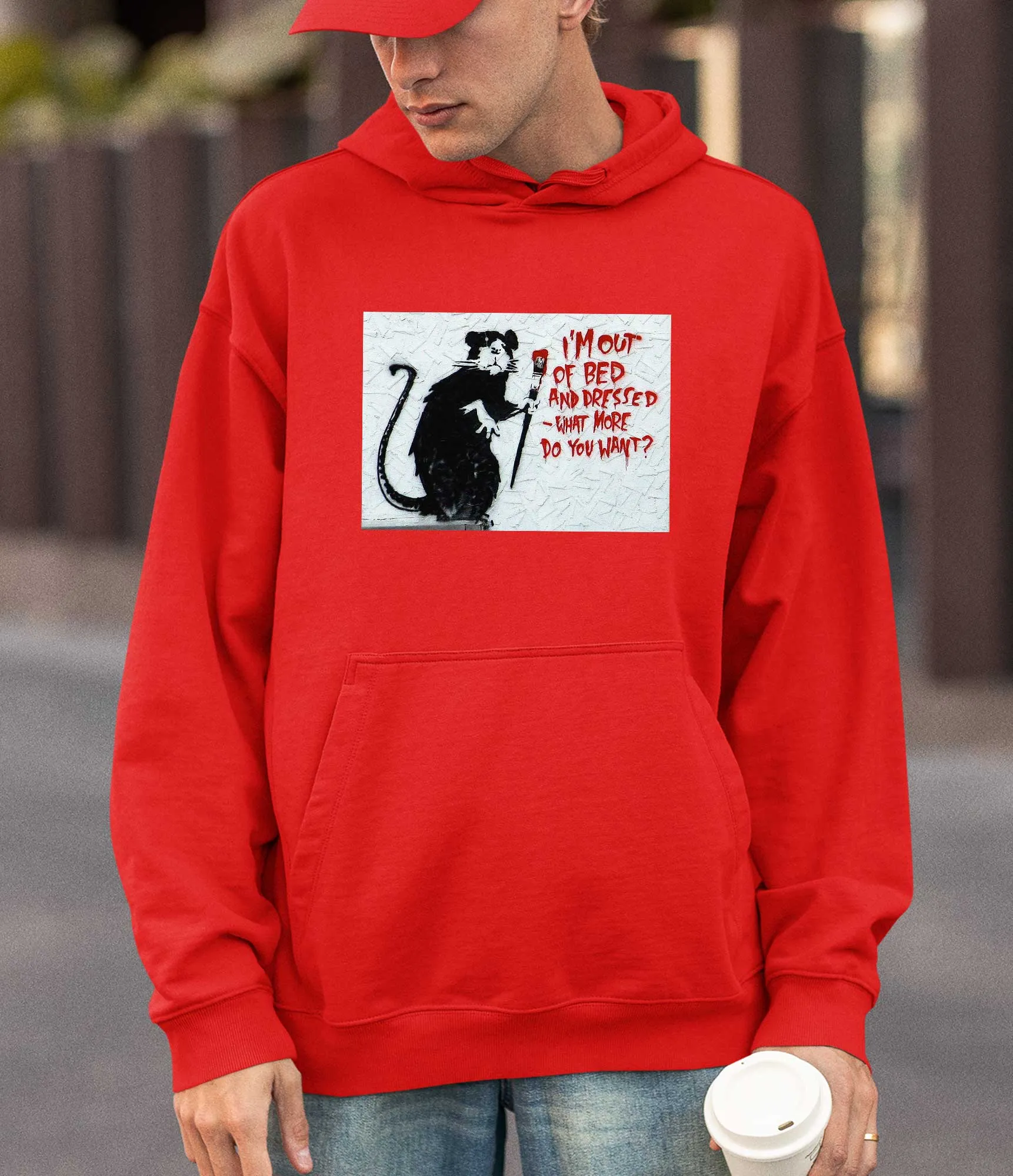 Banksy Hoodie -I'm Out of Bed