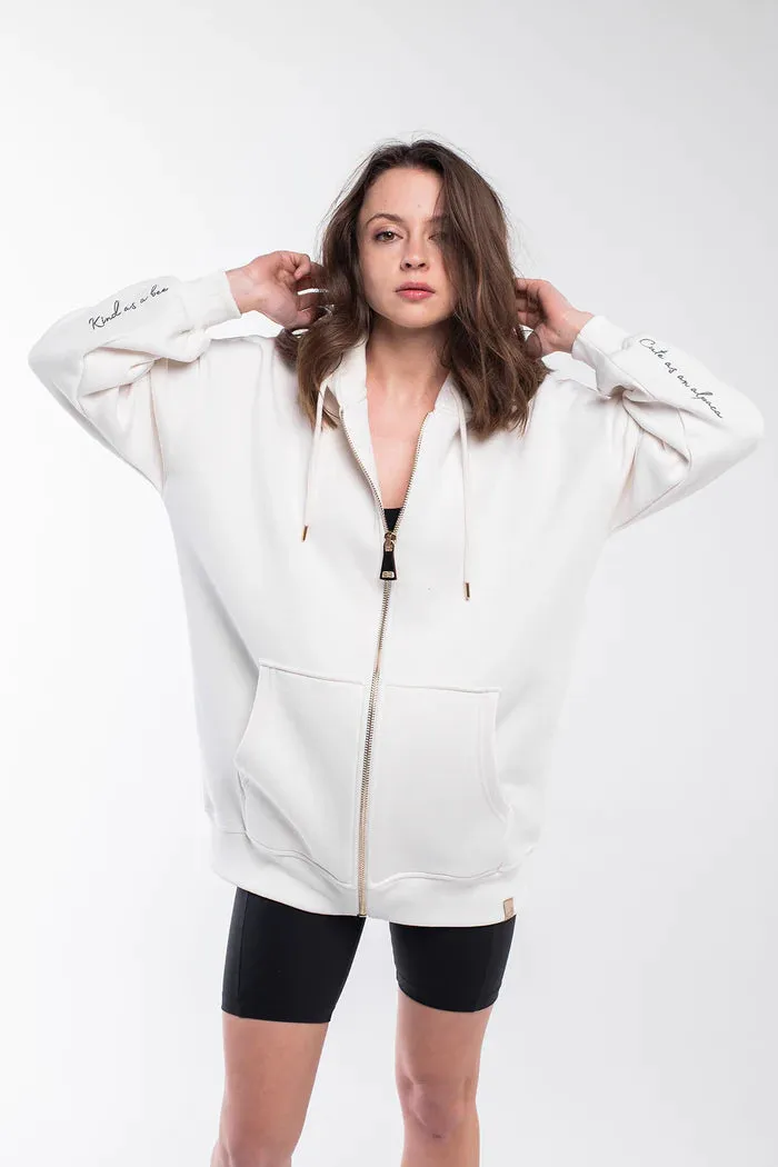 Bee And Alpaca Oversize Zipped Hoodie