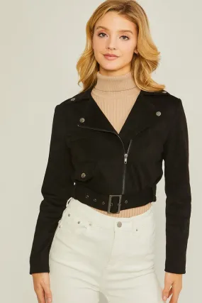 Belted Cropped Jacket