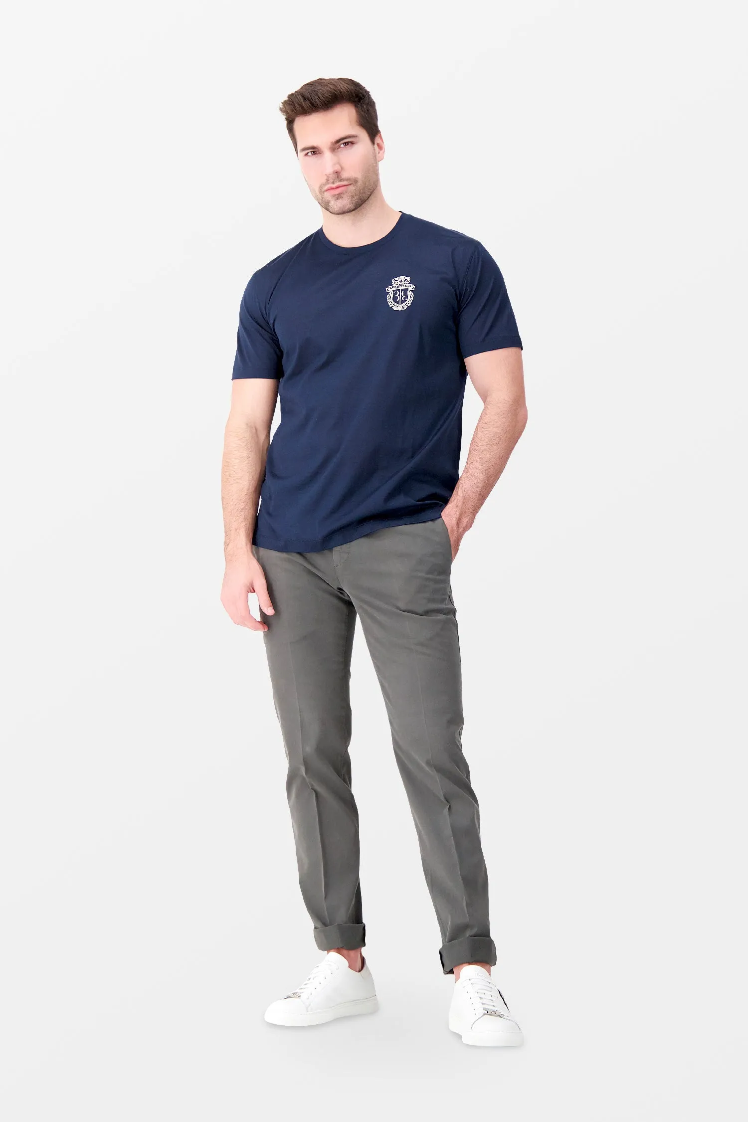 Billionaire Dark Blue SS Crest T-Shirt