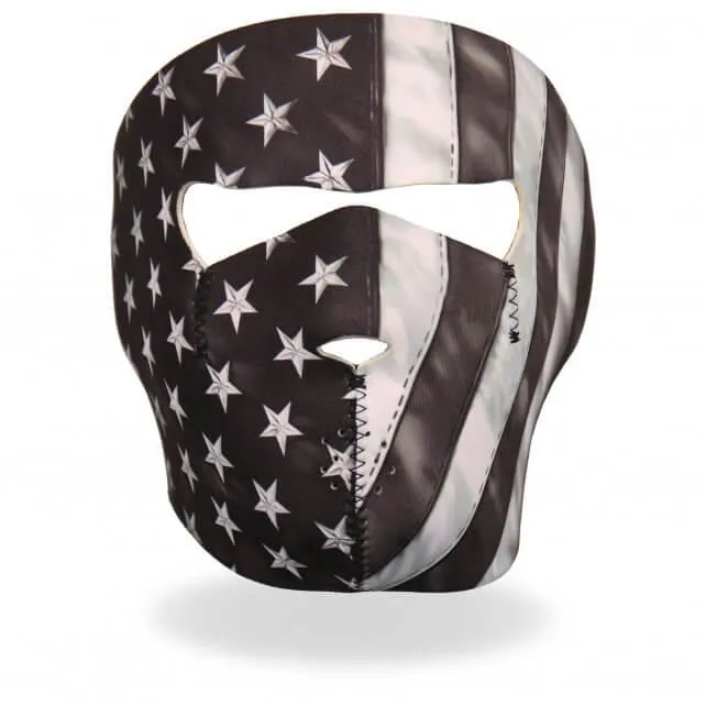 Black & White USA Flag Face Mask