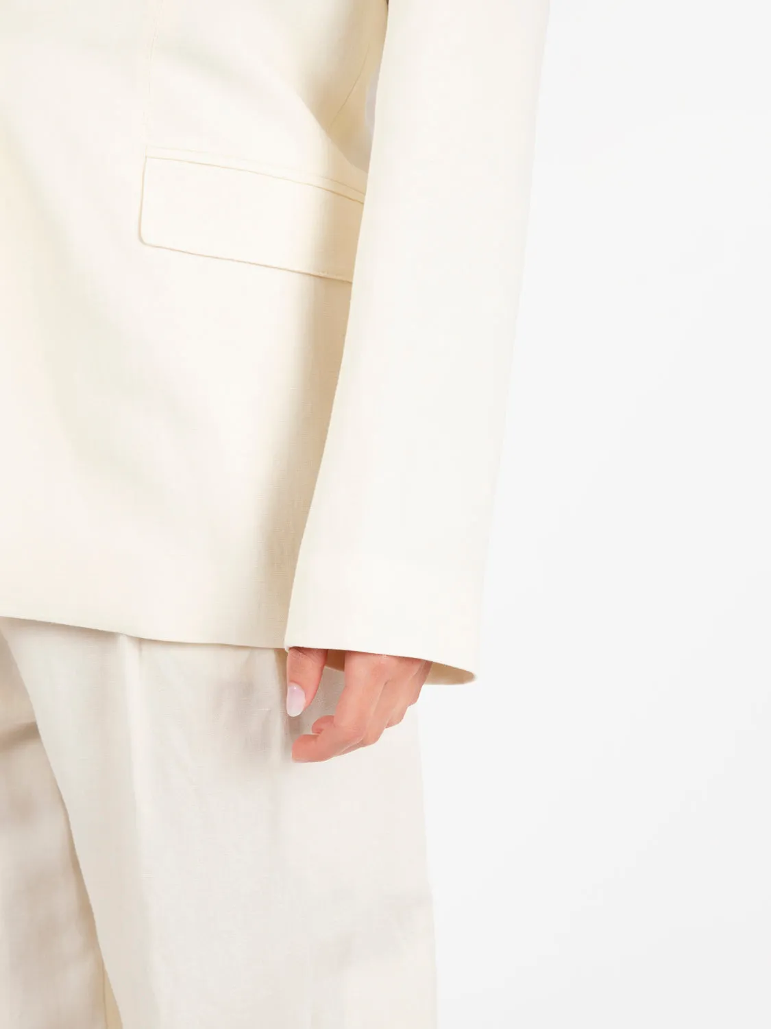 Blazer monopetto raw white