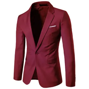 Burgundy Casual Blazer Slim Fit Business Blazer