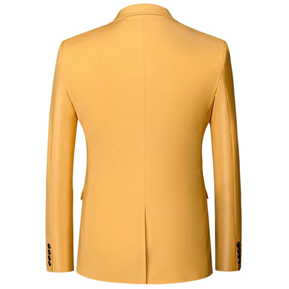 Classic Yellow Blazer Two Buttons Blazer