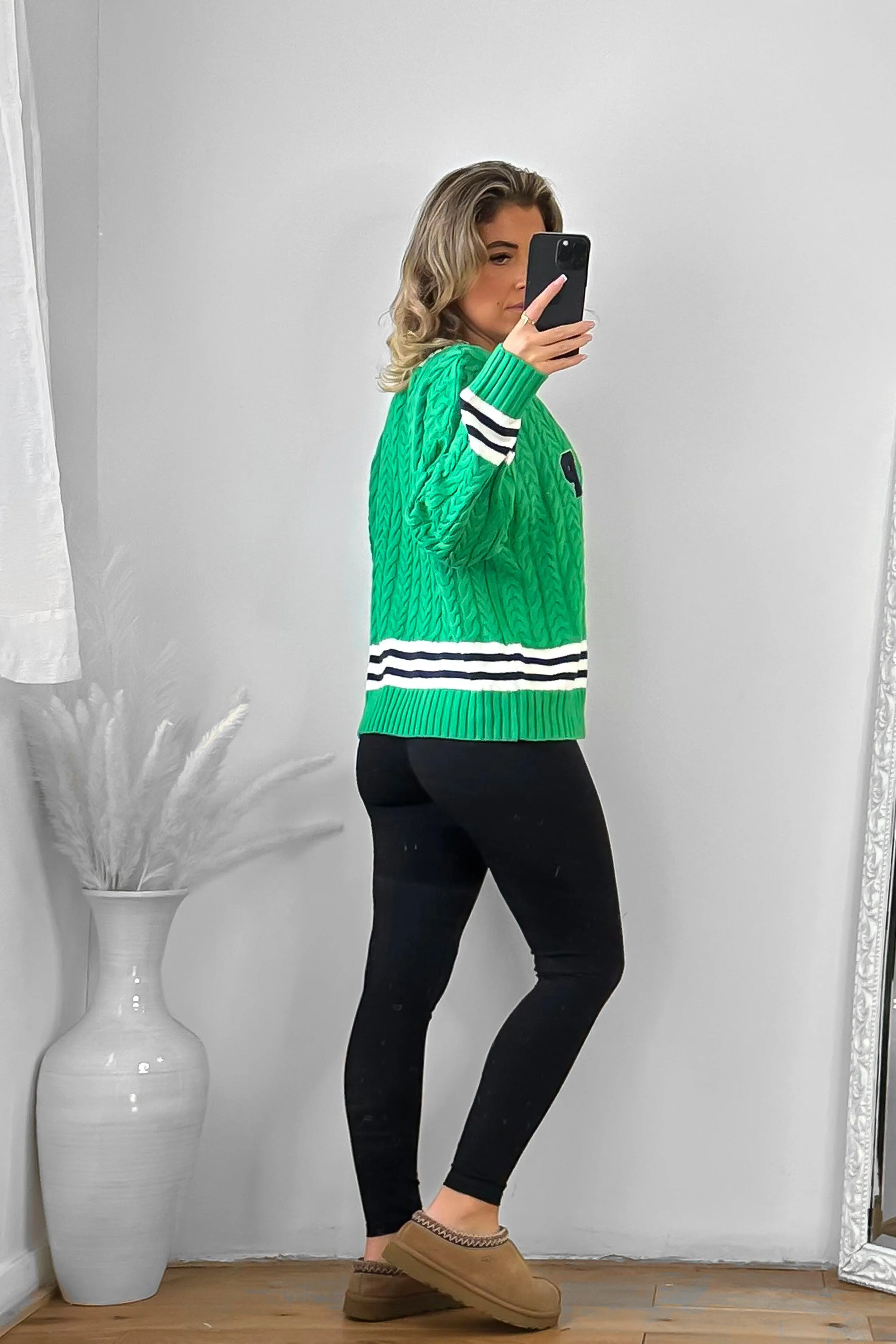 Contrast Details Varsity Pullover