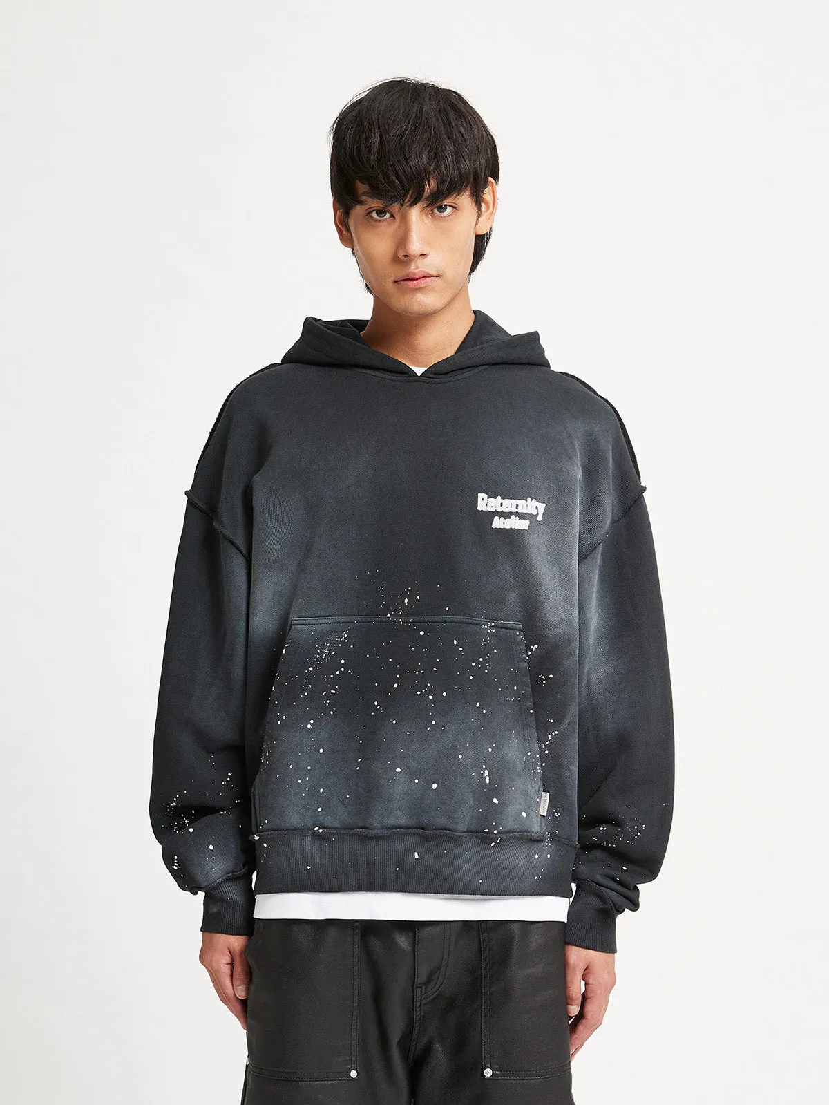 DESTROYED HOODIE ATELIER - WASHED BLACK