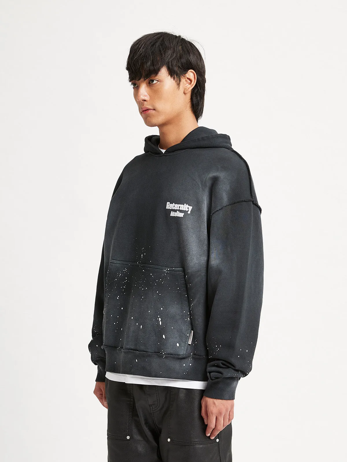 DESTROYED HOODIE ATELIER - WASHED BLACK