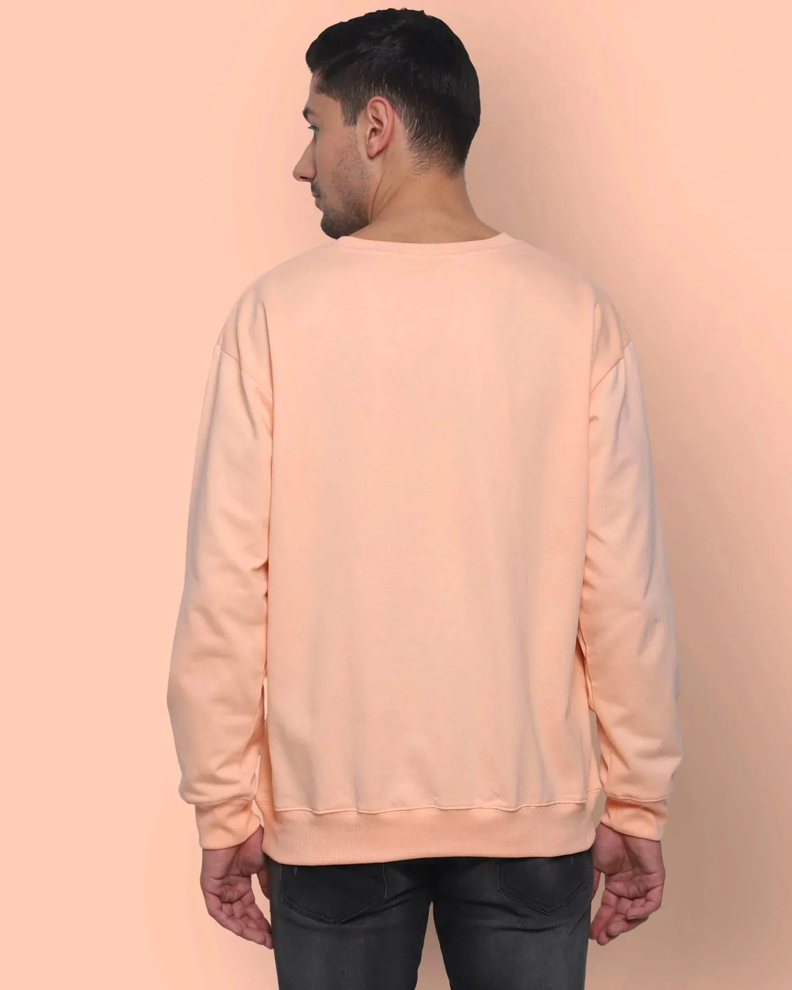 Drop Shoulder Sweatshirt: Peach