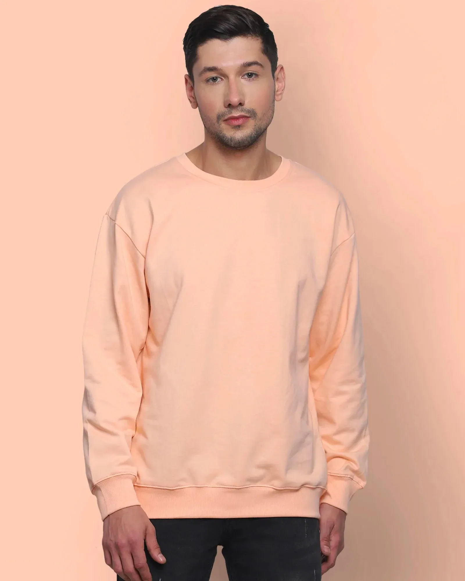 Drop Shoulder Sweatshirt: Peach