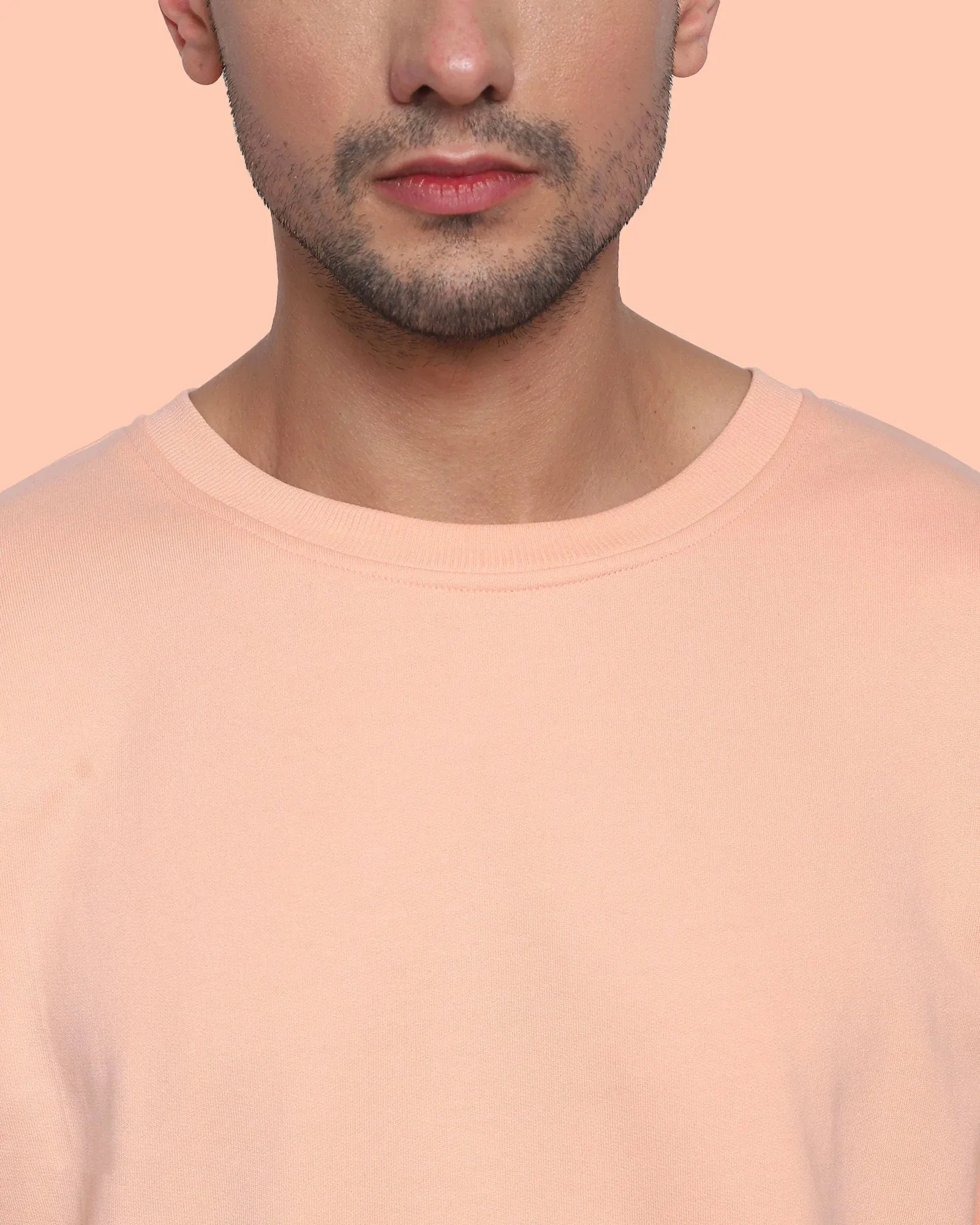 Drop Shoulder Sweatshirt: Peach