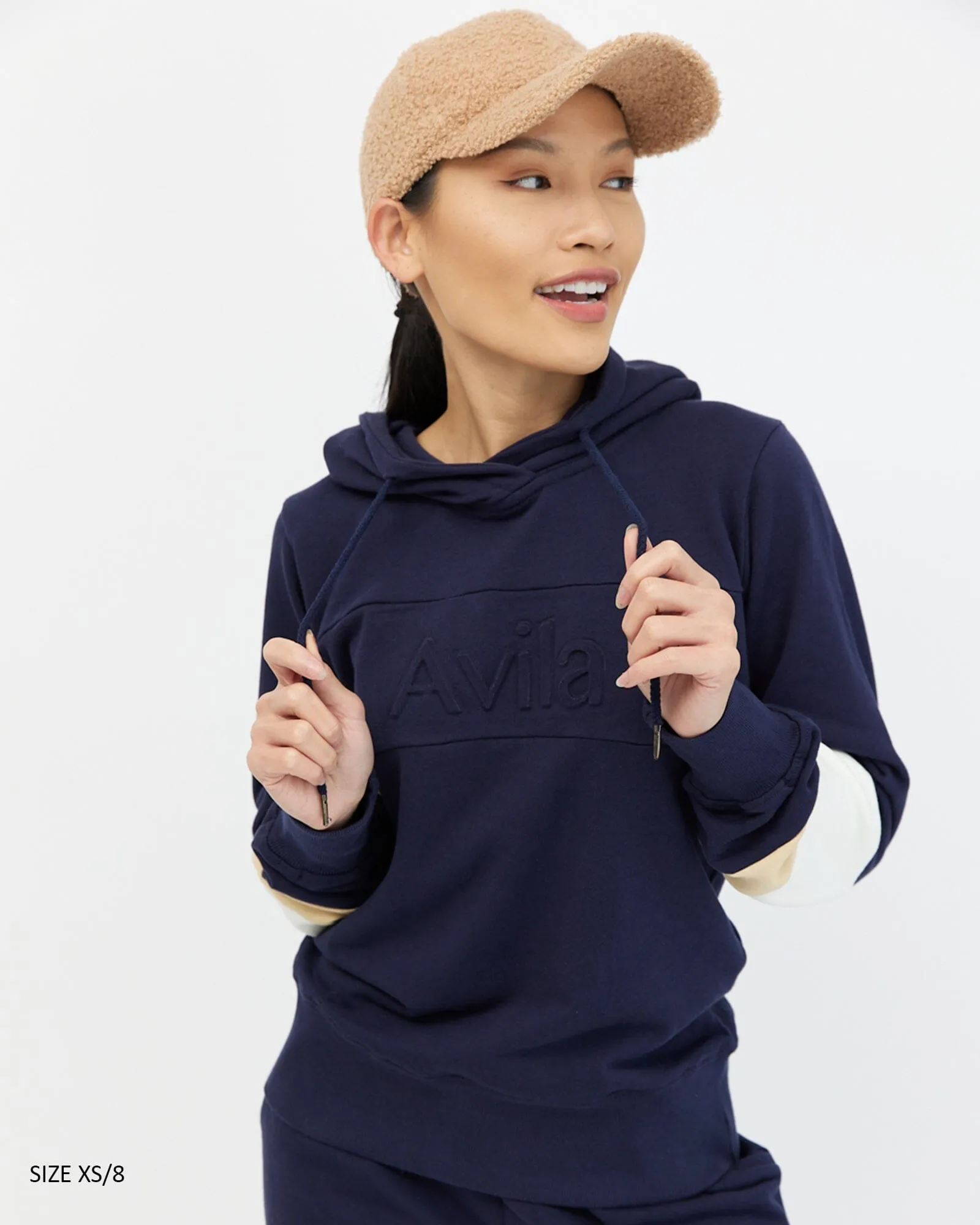 Emboss Logo Hoodie - Navy