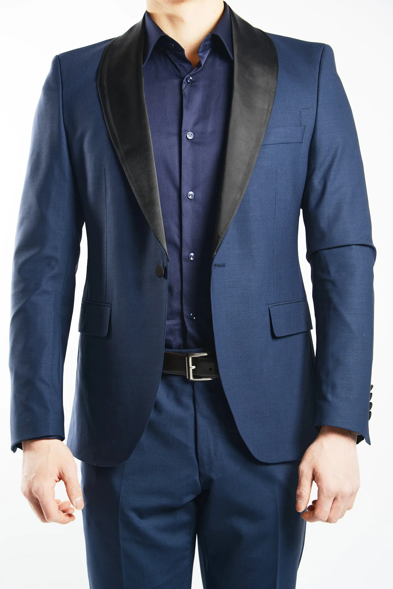 Euro Solid Tuxedo Blazer