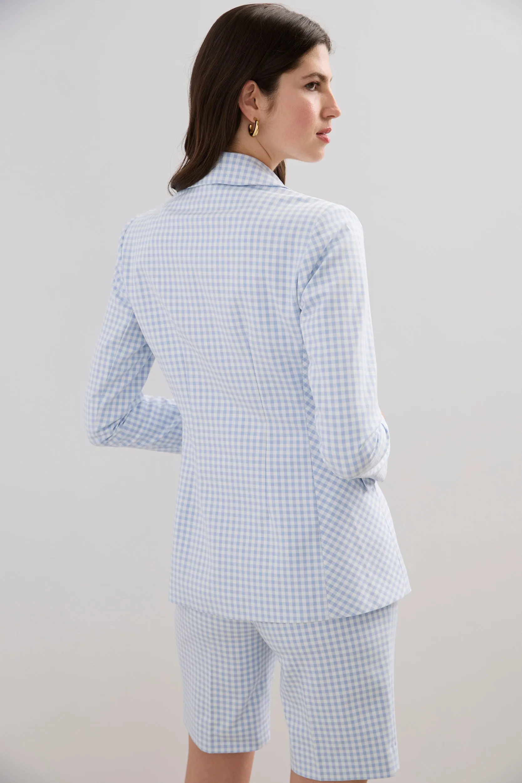 Fitted gingham blazer