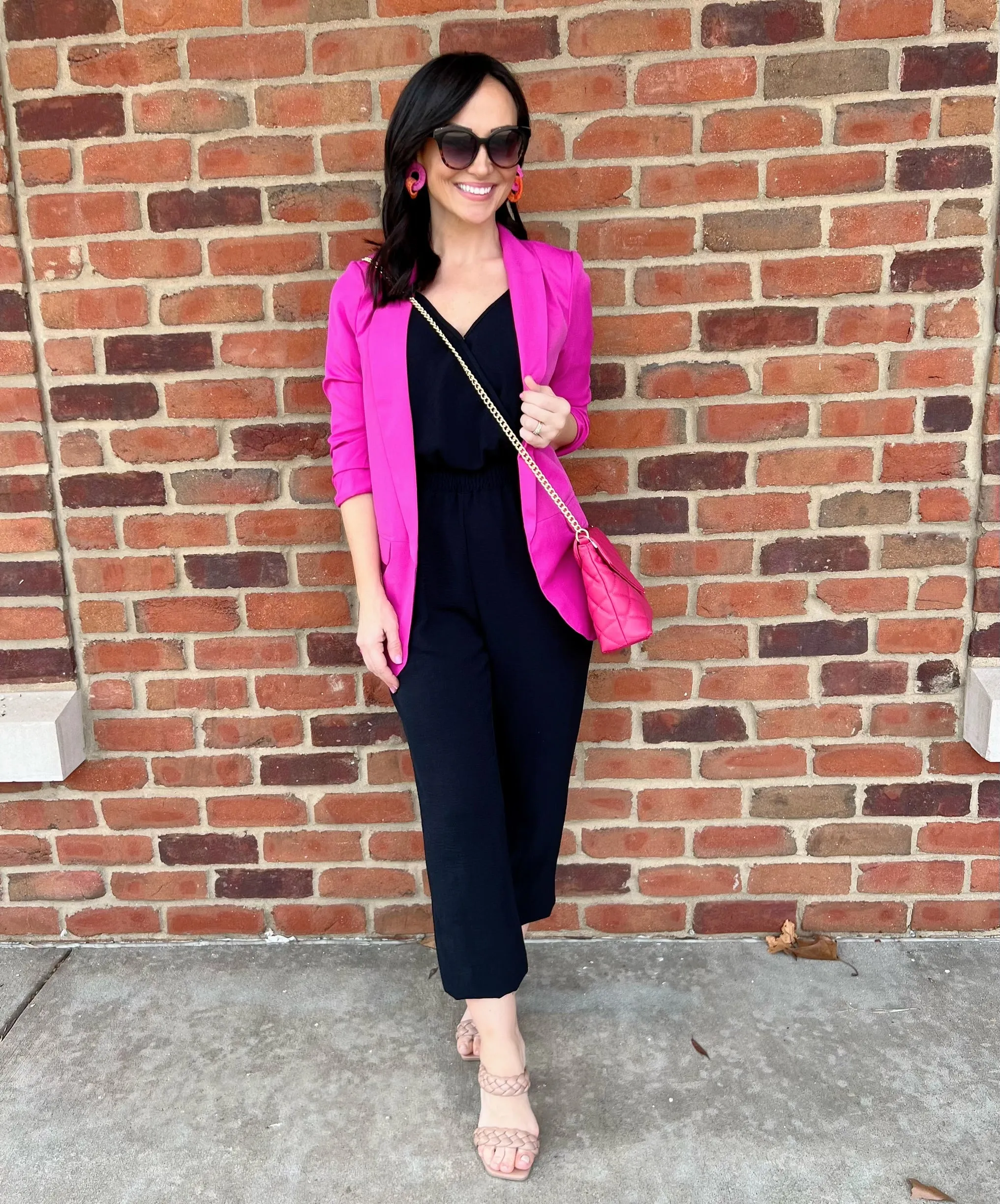 Fuchsia 3/4 Sleeve Blazer