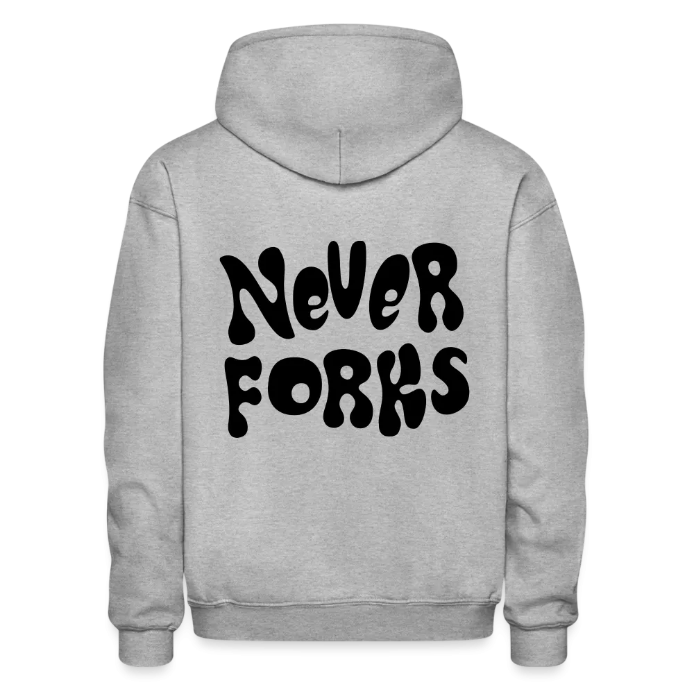 Gray Spoon Never Forks Hoodie