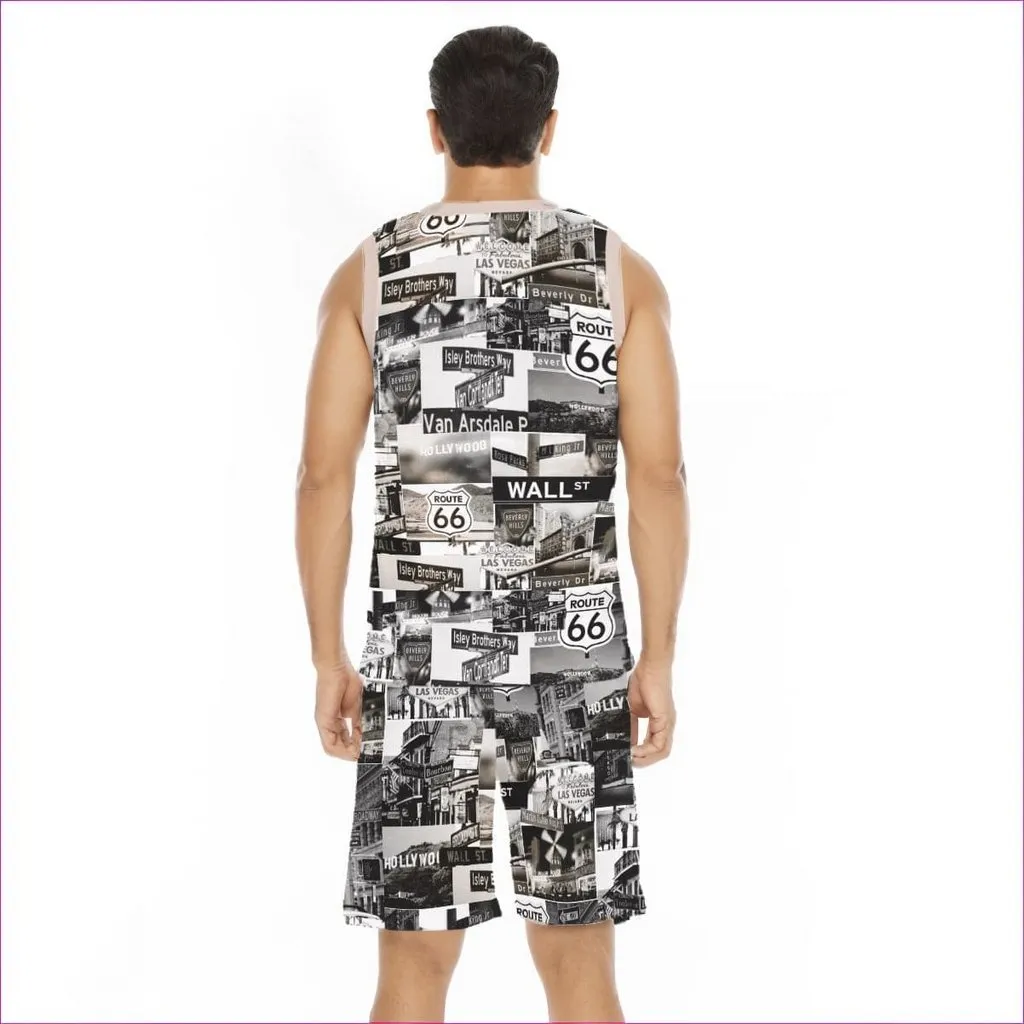 Greyed Streets Men's Basketball Clothing Set