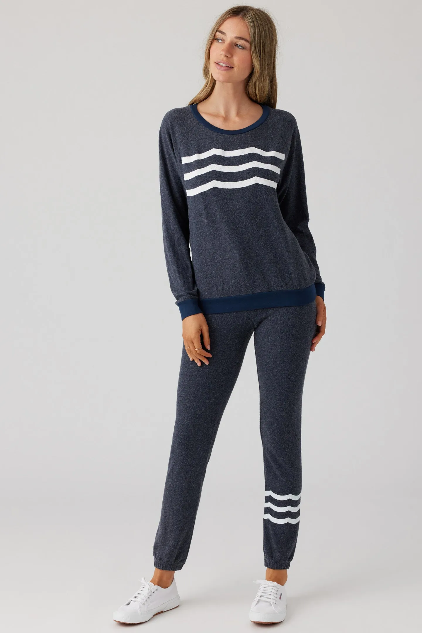 Hacci Waves Pullover - Indigo