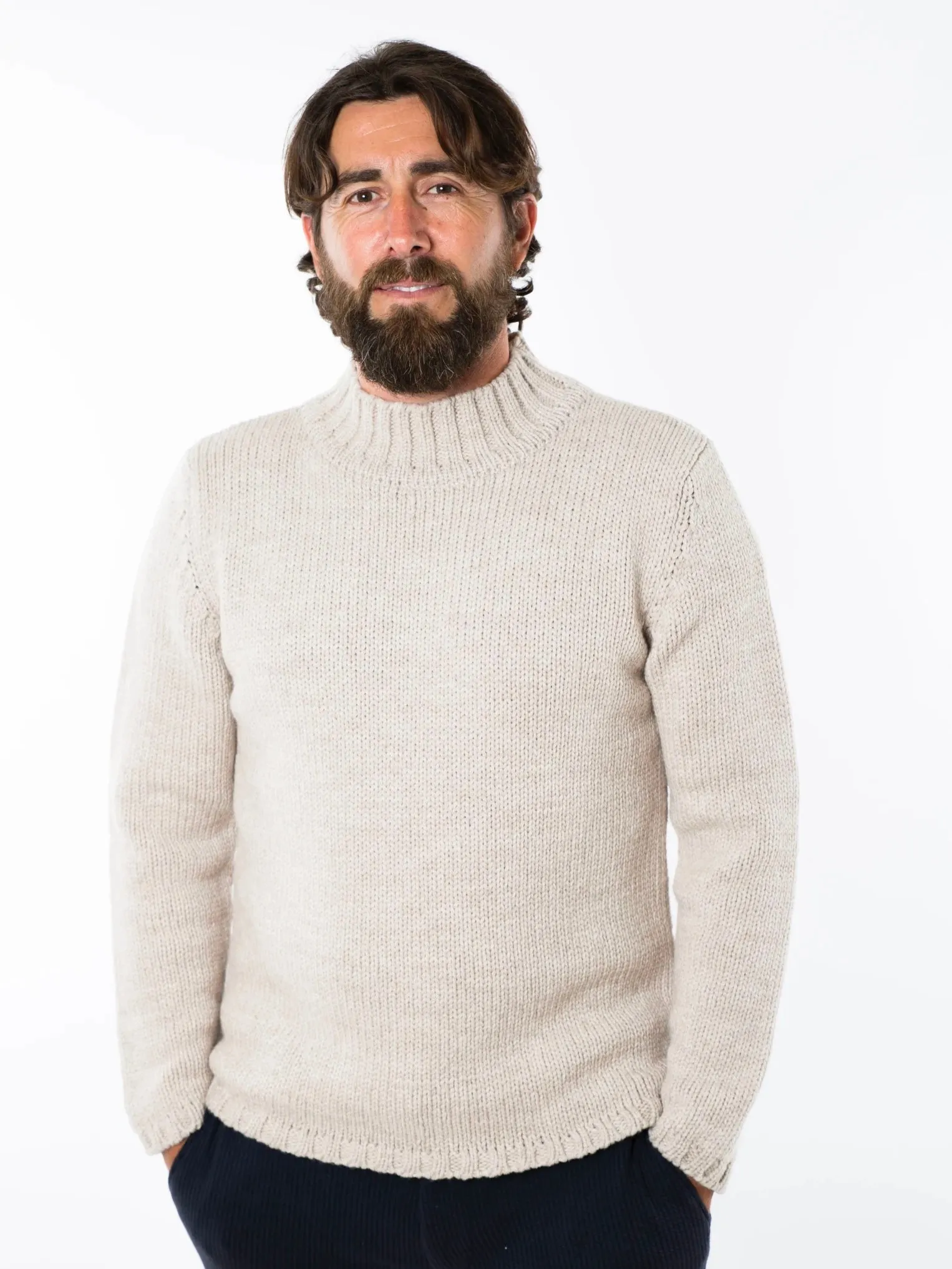 Handstrickpullover Poul beige