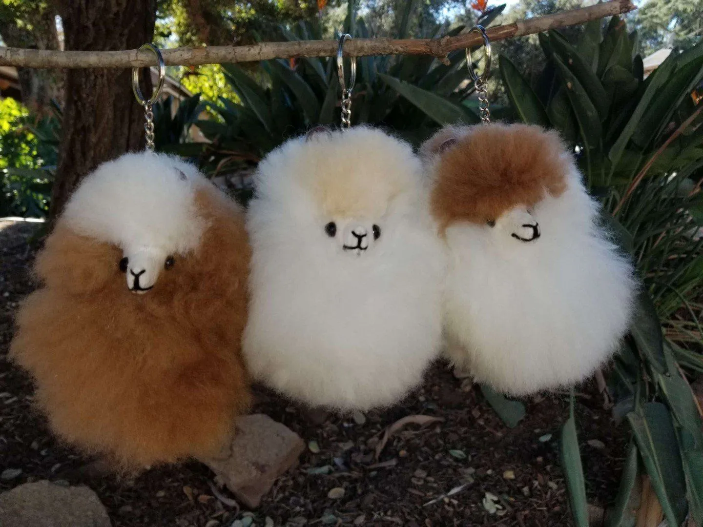 Happy Alpaca Face Keychain