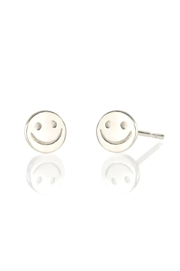 Happy face stud earrings