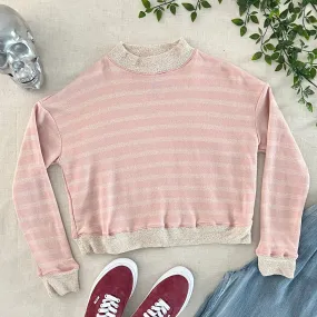 Heather Stripe Pullover - Baby Pink