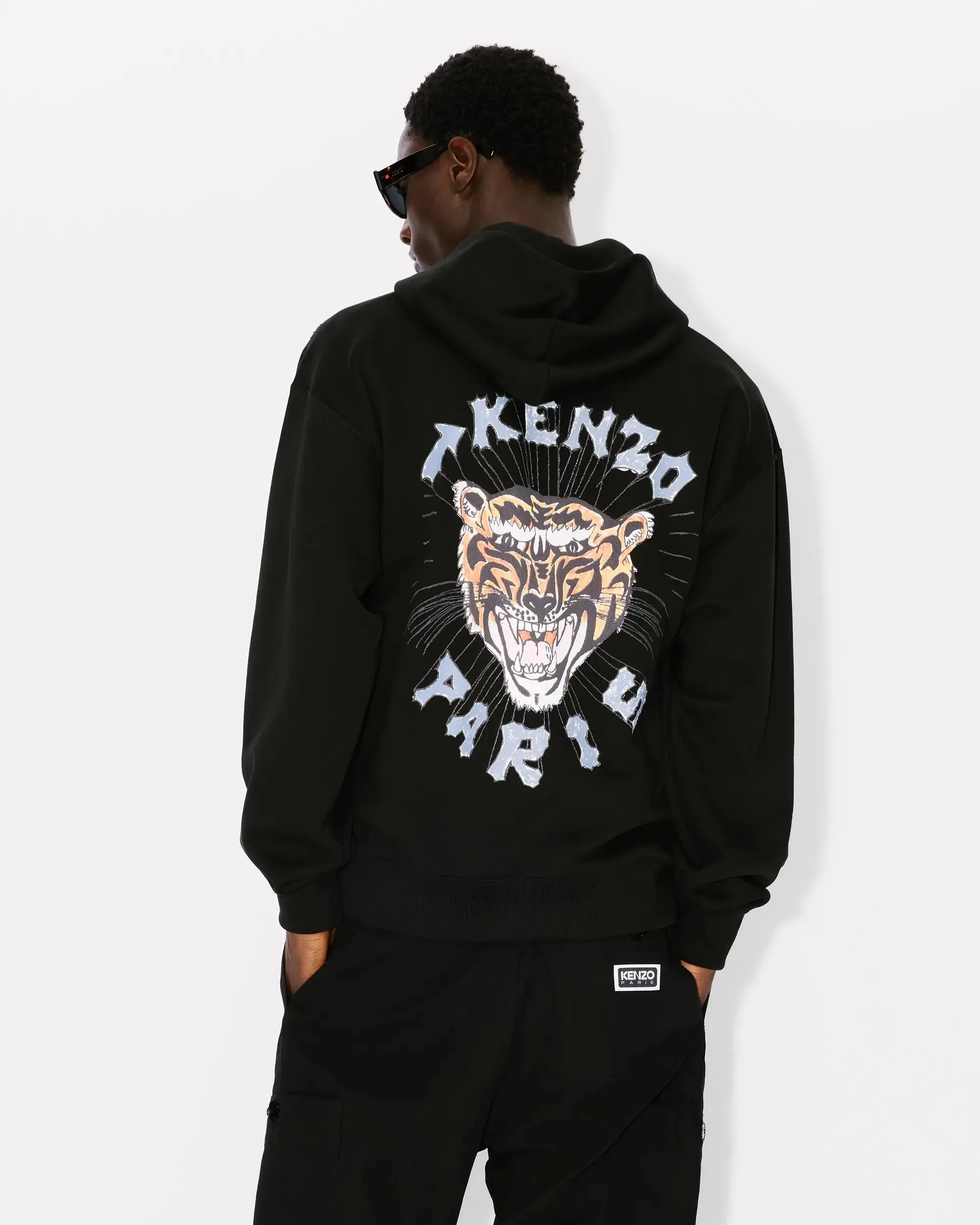 Kenzo Drawn Varsity Hoodie - Black