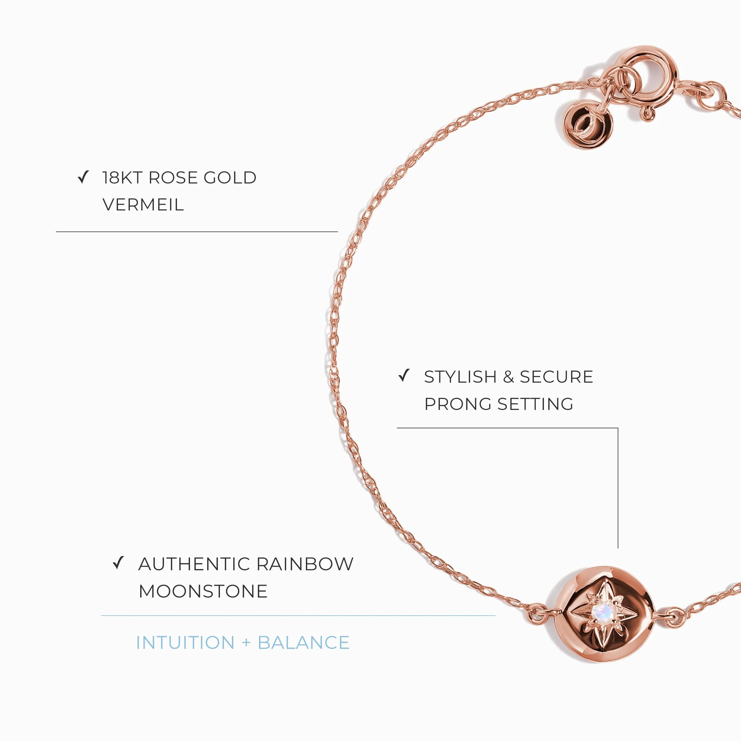 Kids Moonstone Bracelet - North Star