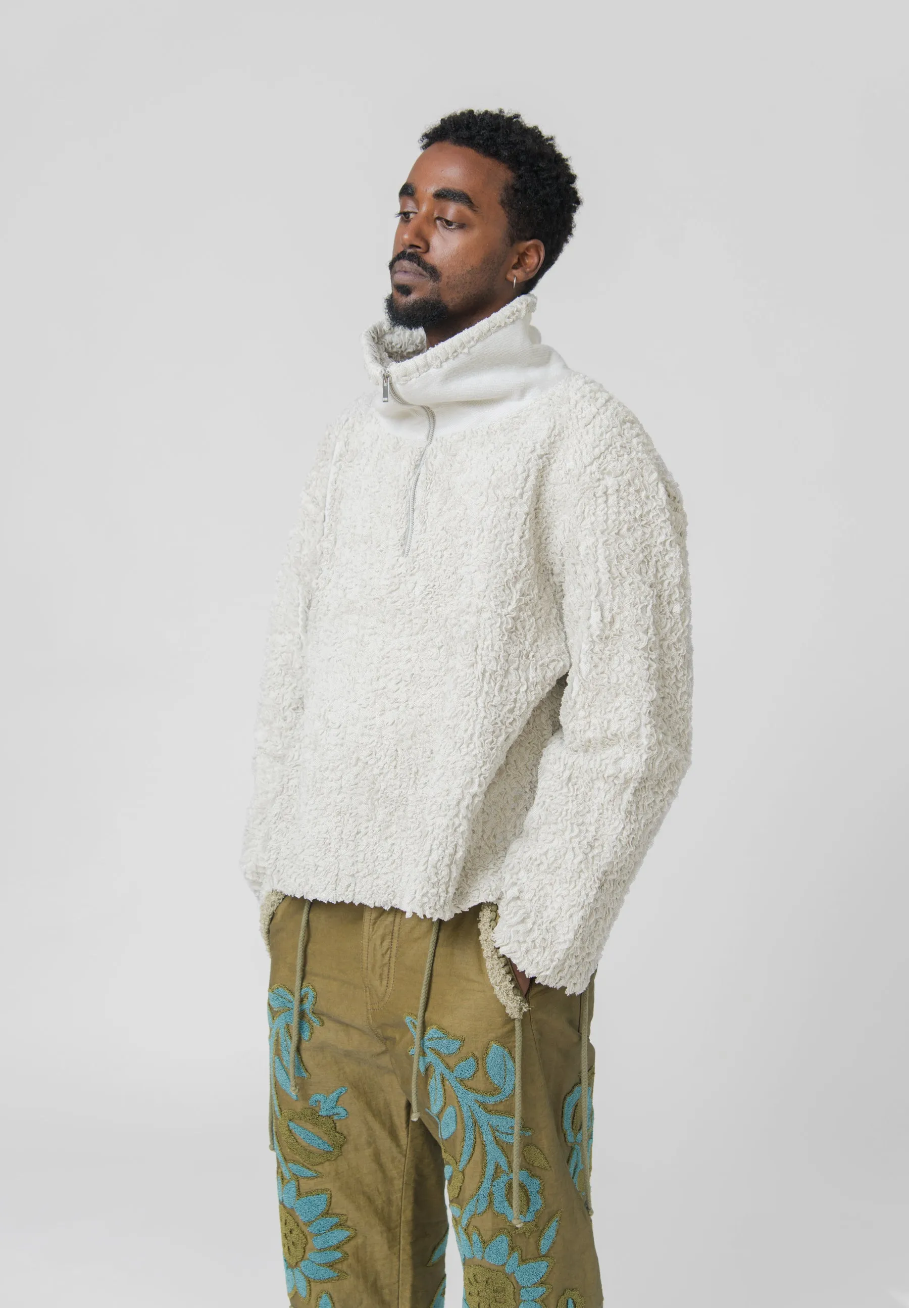 Loopback Pullover Sweater Chalk