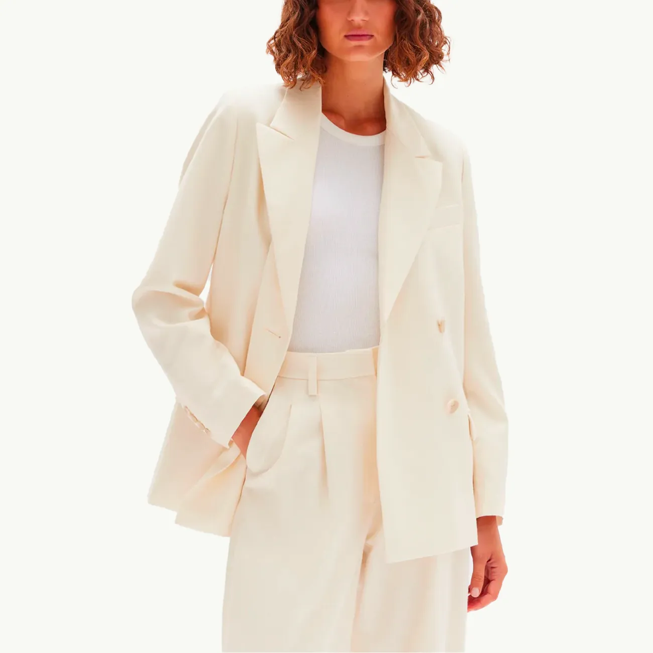 MAEVE DOUBLE BREASTED BLAZER CREAM