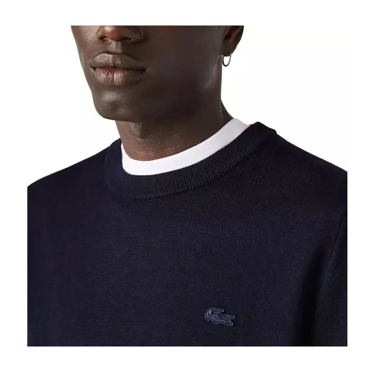 Maglione Uomo Lacoste Lana Merino Blu Navy