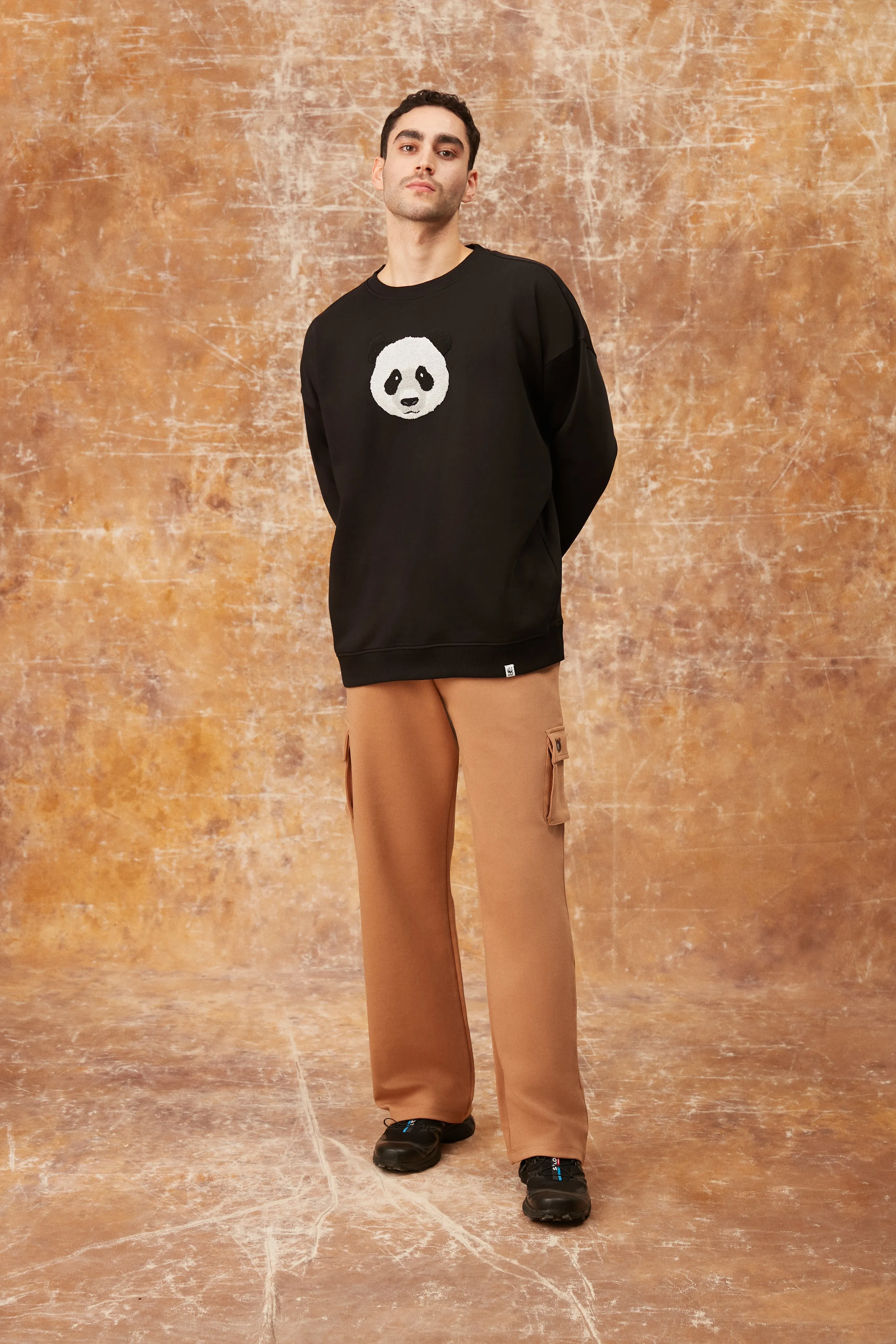 Panda Punch Sweatshirt - Siyah