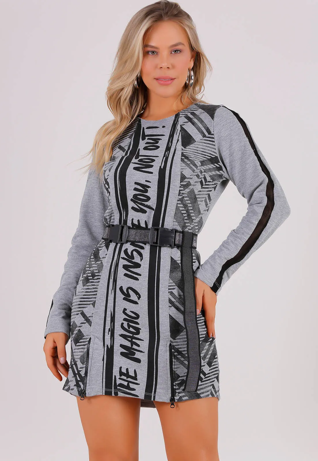 Printed Sweatshirt Dress