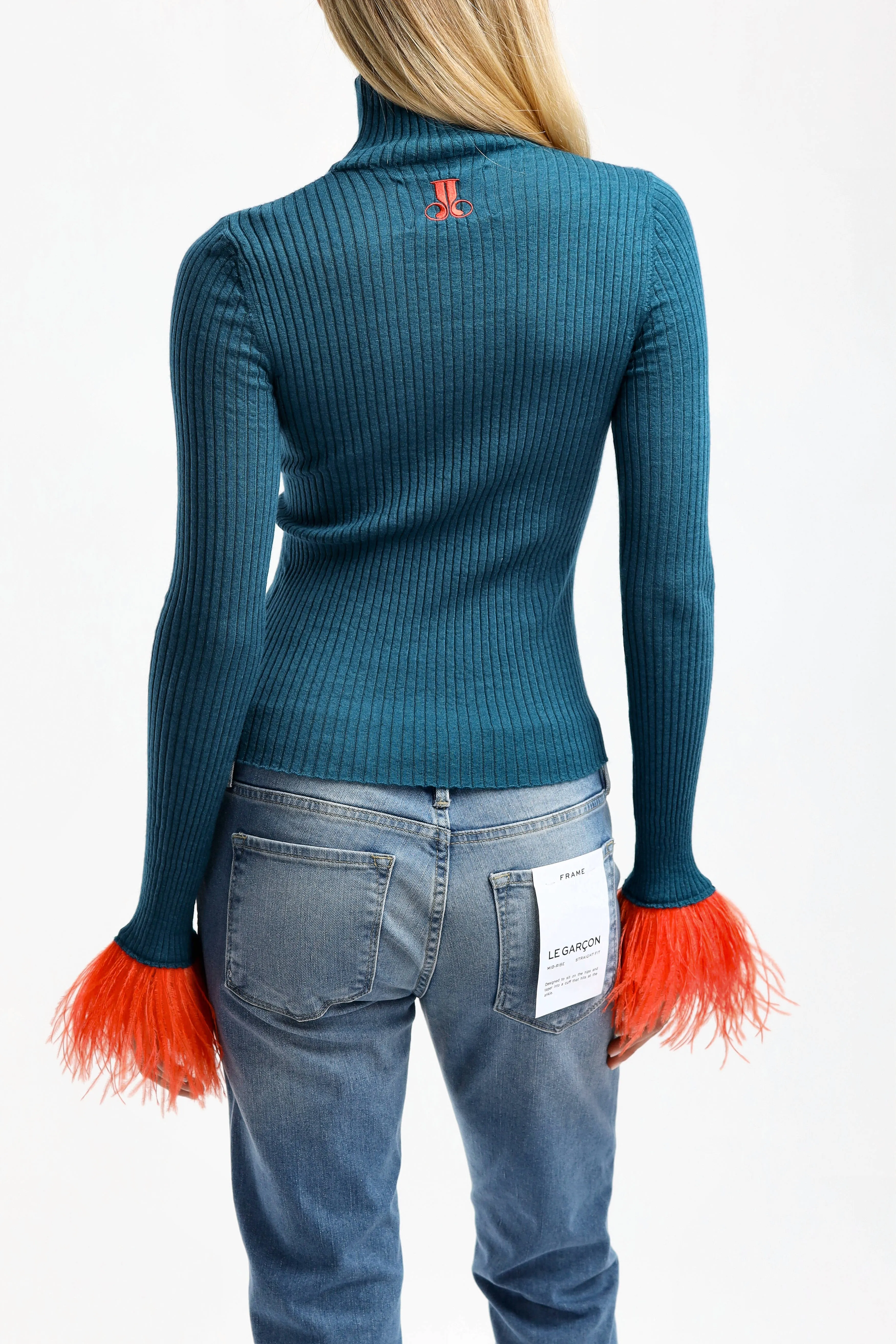 Pullover Feathers in Petrolio