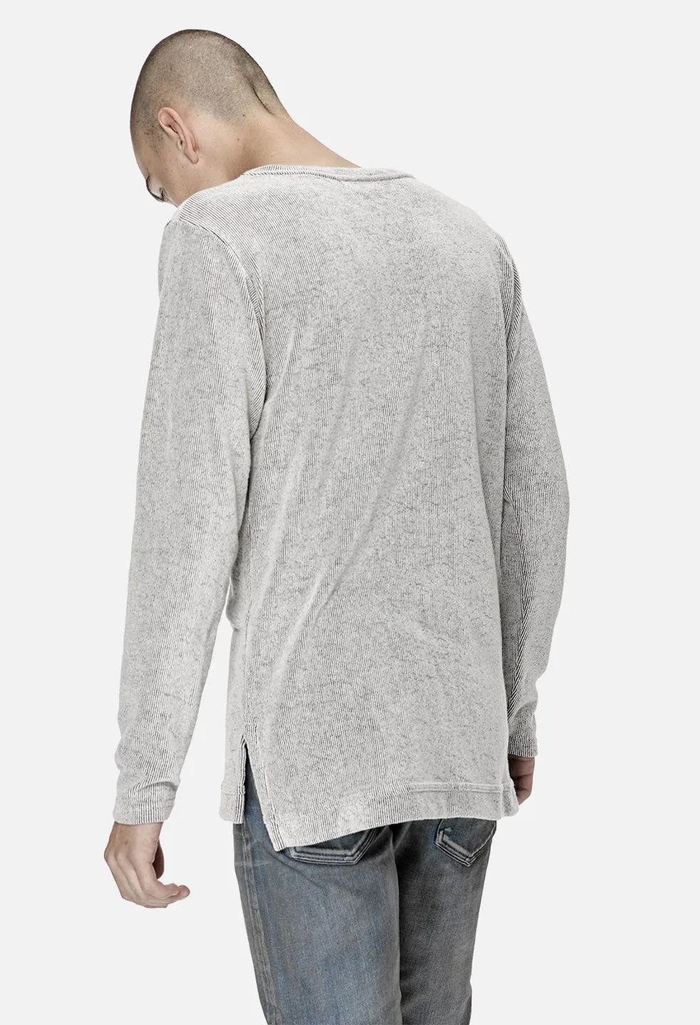 Ribbed Mercer Pullover / White