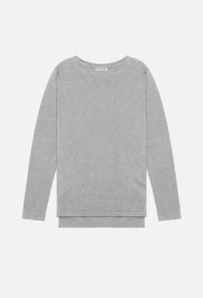 Ribbed Mercer Pullover / White