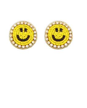 Smiley Face Beaded Earrings