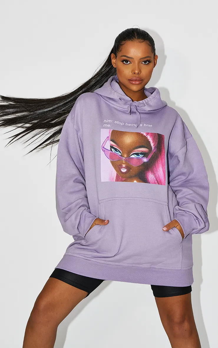 Stop Being A Brat Lilac Hoodie