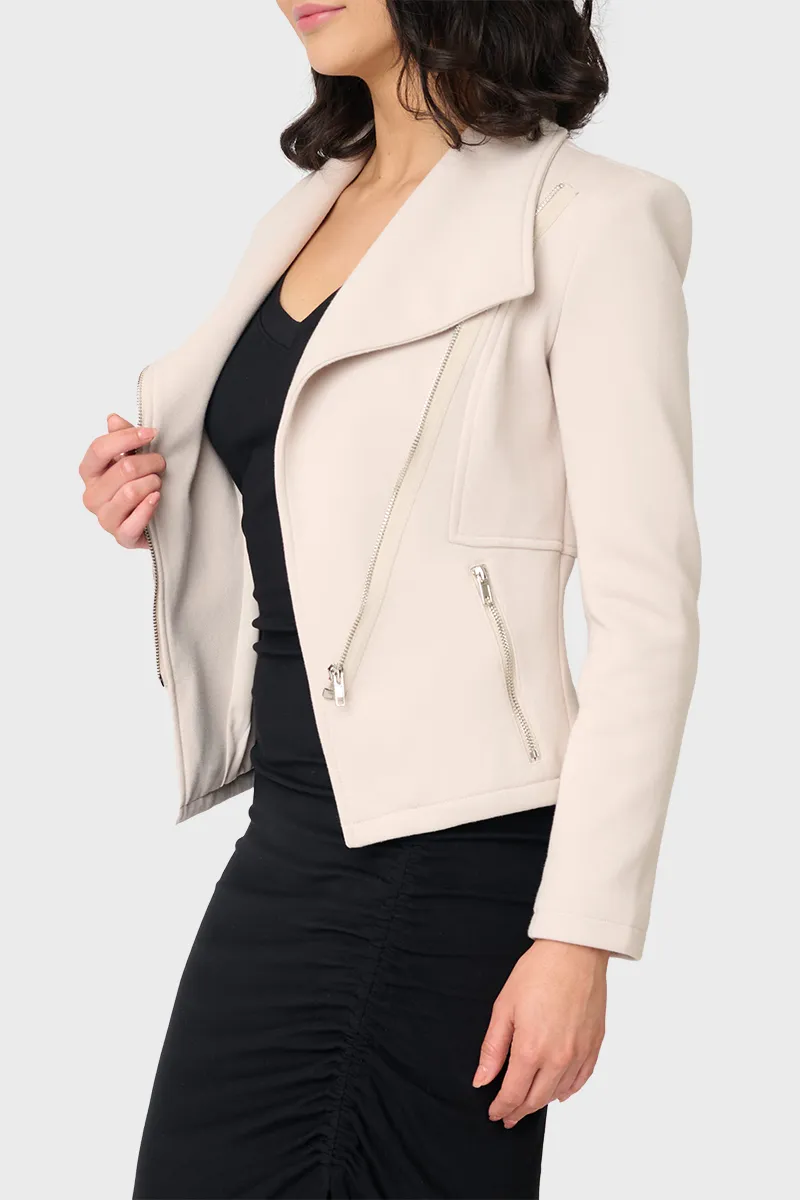 Stretch Knit Moto Jacket