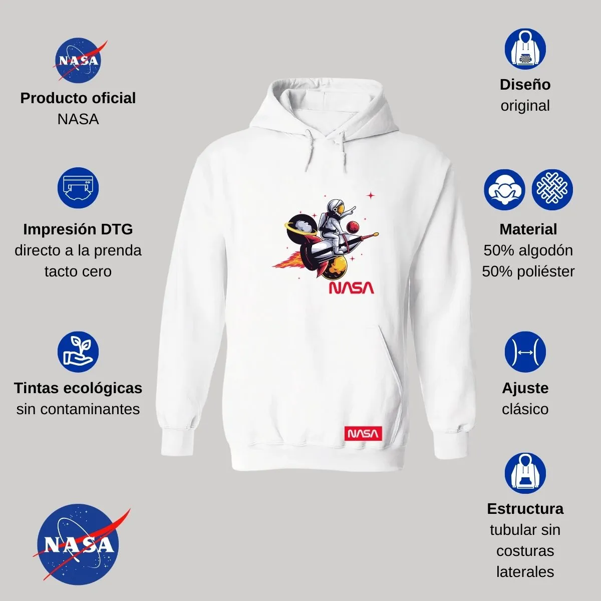 Sudadera para Hombre Hoodie Nasa Seal