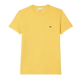 T-shirt Uomo Lacoste Girocollo Cotone Pima Giallo